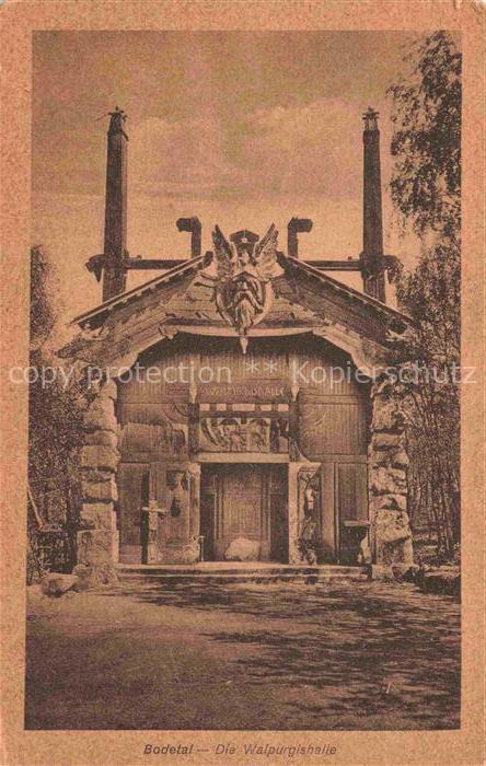 Bodetal Bodethal Harz Walpurgishalle Bodetal Harz Portal Holzbau Skulpturen Odin