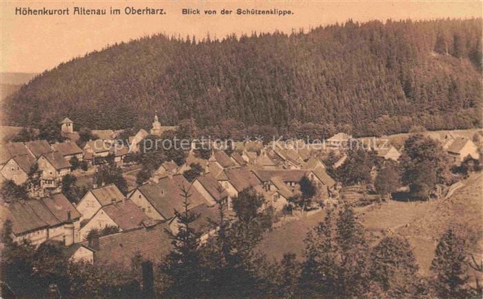 Altenau Harz Gemkenthal Niedersachsen Schuetzenklippe Kirchturm Dachlandschaft N