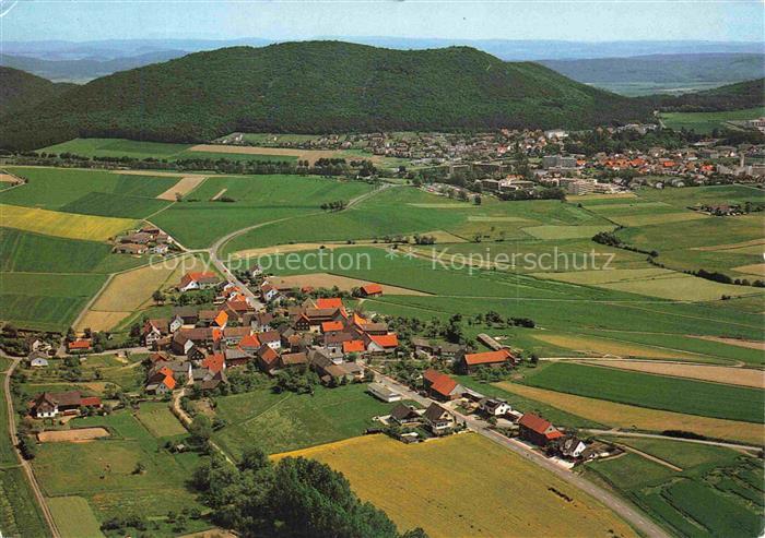 Albertshausen Waldeck Fliegeraufnahme Dorf Felder Huegel Reinhardshausen Tal Rap