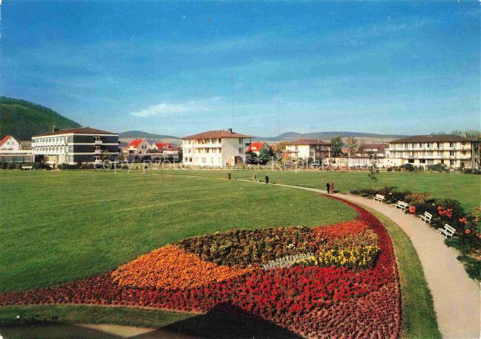 Reinhardshausen Bad Wildungen Hessen Kurpark Blumenbeete Sanatorium-Westfaelisch