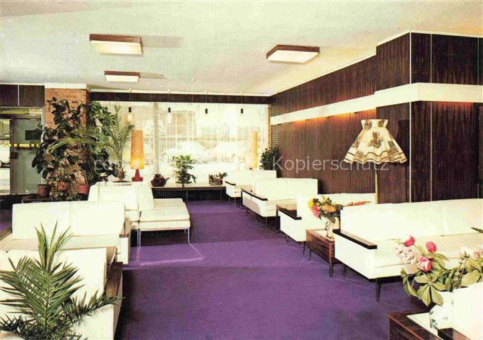 BAD WILDUNGEN Hessen Kurklinik-Westend Lobby Sessel Violetter-Teppich Zimmerpfla