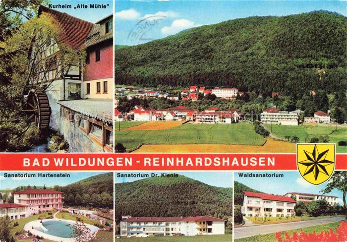 Reinhardshausen Bad Wildungen Hessen Kurheim-Alte-Muehle Wasserrad Sanatorium-Ha