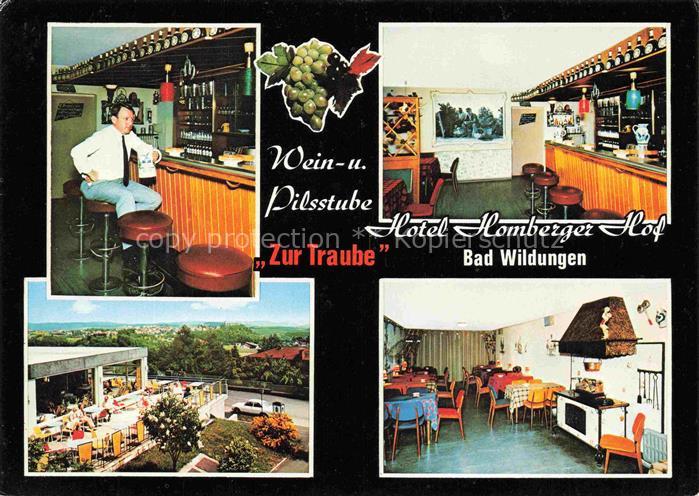 BAD WILDUNGEN Hessen Hotel-Homberger-Hof Wein-Pilsstube-Zur-Traube Bar Terrasse