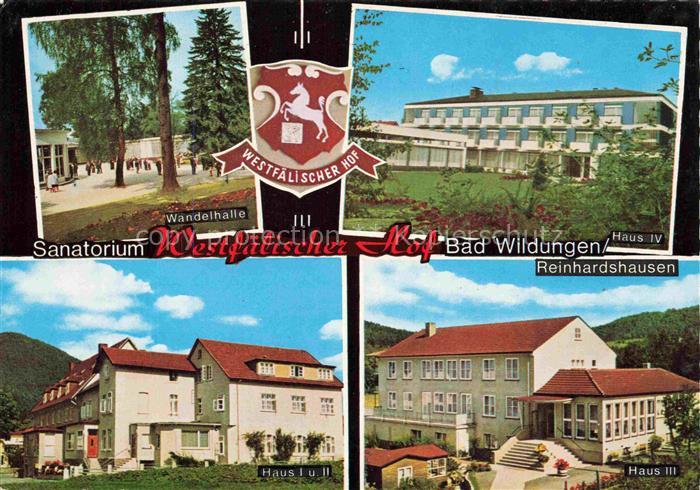 Reinhardshausen Bad Wildungen Hessen Sanatorium-Westfaelischer-Hof Wandelhalle S