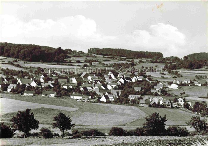 Breitenbach Schluechtern Hessen Dorfansicht Kirche Felder Huegel Wald Haeuser