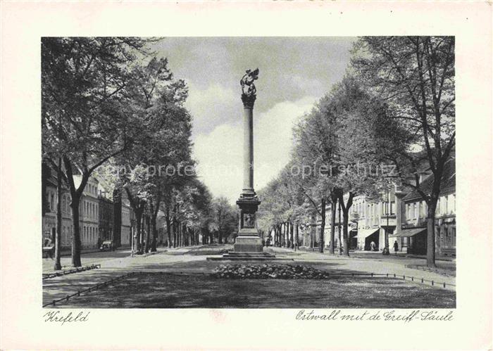 KREFELD Crefeld Ostwall de-Greiff-Saeule Promenade Allee Denkmal Saeule Baeume