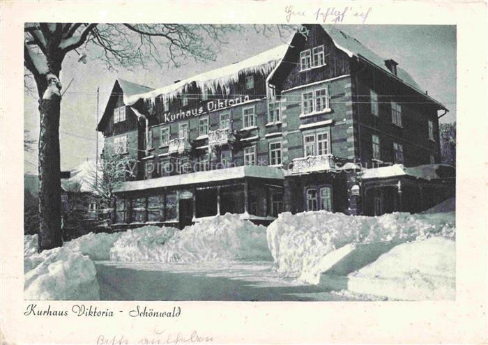 Schoenwald Schwarzwald BW Kurhaus-Viktoria Winter Schnee Eiszapfen Wintersportpl