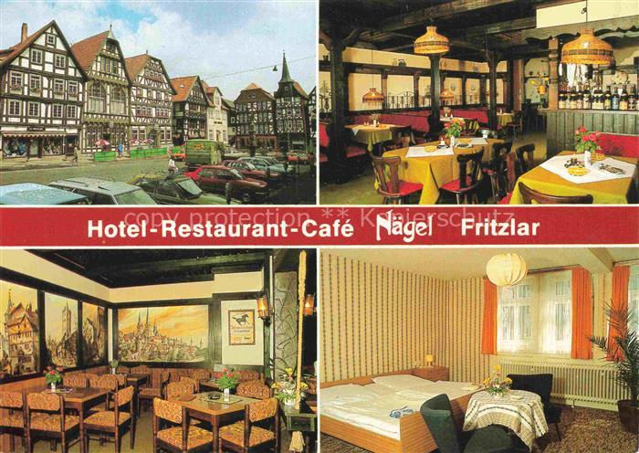 Fritzlar Hessen Hotel-Naegel Marktplatz-12-14 Restaurant Café Fachwerkhaus Gasth