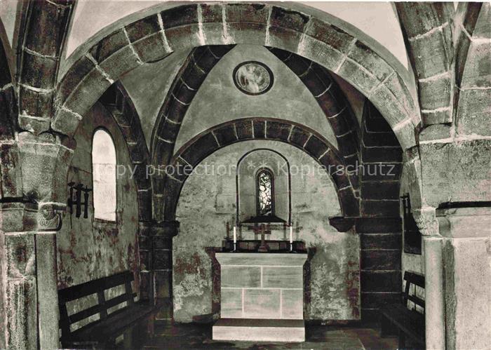 Schluechtern Hessen Kloster Andreaskapelle Romanik Steinbogen Altar Kirchenfenst
