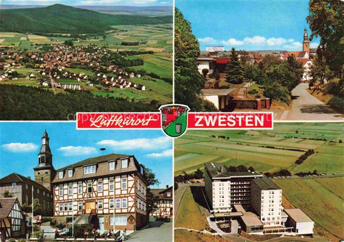 Zwesten Bad Schwalm-Eder-Kreis Hessen Luftkurort Fliegeraufnahme Ortskern Kirche