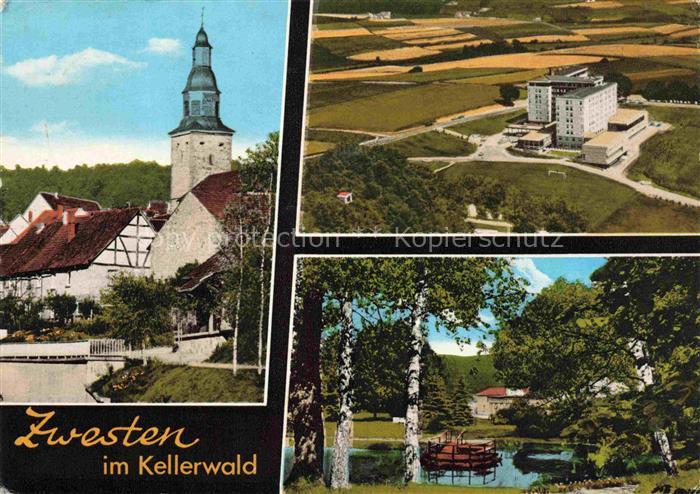 Zwesten Bad Schwalm-Eder-Kreis Hessen Kirche Fachwerkhaeuser Sanatorium Luftaufn