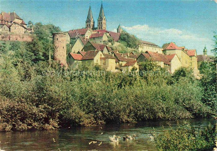 Fritzlar Hessen Dom Kirche Stadtmauer Turm Fluss Altstadt Enten Stadtansicht