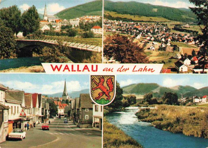 Wallau Lahn Biedenkopf Hessen Lahn Bruecke Panorama Strasse Geschaefte Autos Wap