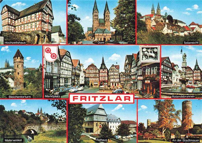 Fritzlar Hessen Marktplatz Dom Rolandsbrunnen Rathaus Bleichentorturm Hochzeitsh