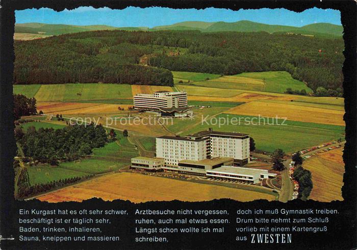 Bad Zwesten Hessen Hardtwaldklinik Luftbild Felder Wald Klinikgebaeude