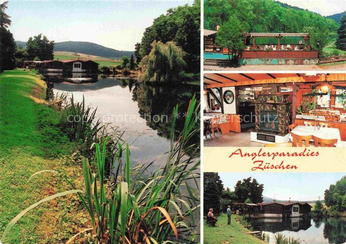 Zueschen Fritzlar Hessen Anglerparadies Forellen-Restaurant Teich Weiden Gastrau