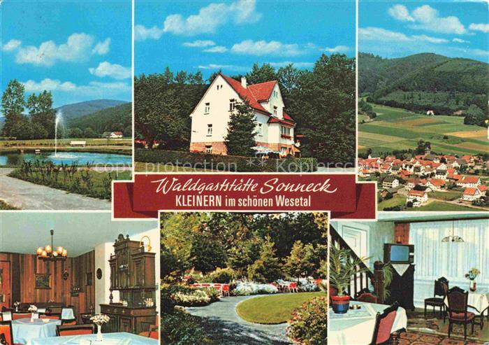 Kleinern Edertal Waldeck Hessen Waldgaststaette-Sonneck Pension Teich Fontaene O