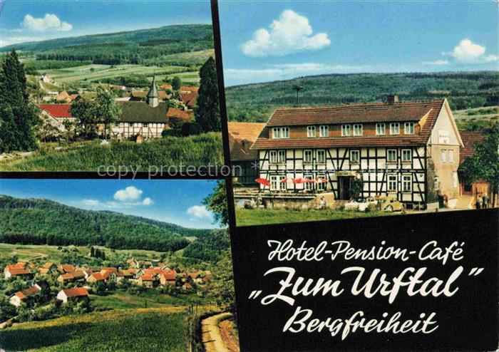 Bergfreiheit Bad Wildungen Hessen Hotel-Pension-Café Zum-Urftal Fachwerkhaus Ort