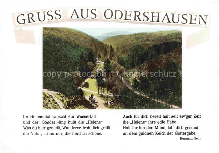 Odershausen Bad Wildungen Hessen Helenental Wasserfall Wald Tal Baeume Kurort Ga