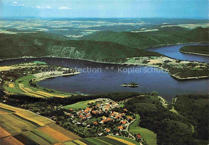 Bringhausen Edertal Hessen Edersee Edertalsperre Ortschaft See Waelder Segelboot