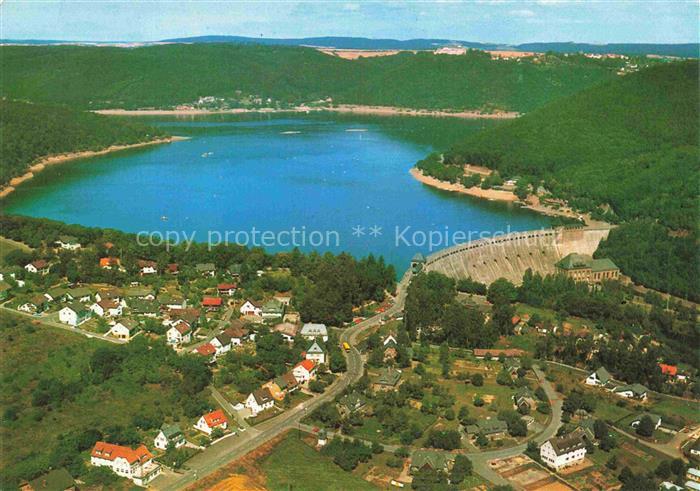 Edersee Edertal Hessen Fliegeraufnahme Edersee Edertalsperre Sperrmauer Stausee