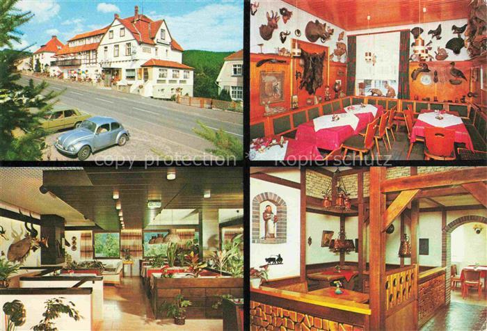 Hemfurth-Edersee Edertal Hessen Hotel-Haus-Bergmann Fachwerkhaus Gaststube Jagdt