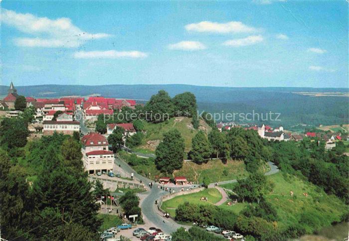 Waldeck Edersee Hessen Schloss-Waldeck Stadtblick Park Kirchturm Waldeck-Innens