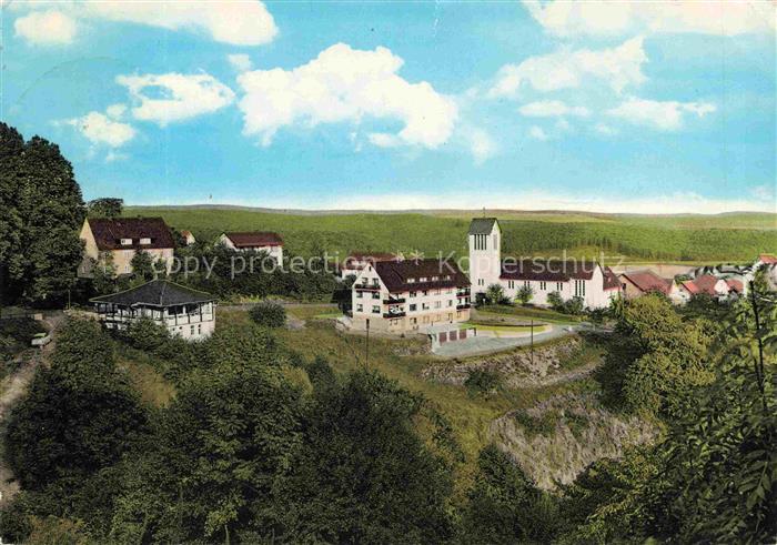 Waldeck Edersee Hessen Luftkurort Kath-Kirche Kirchturm Dorfansicht Waelder Hue