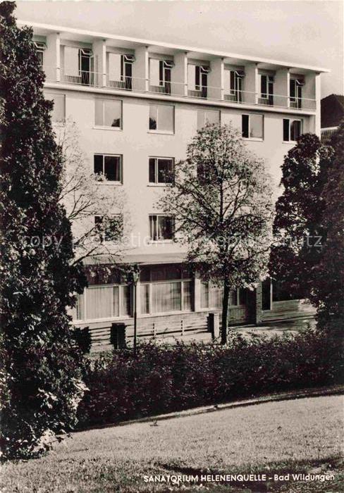 BAD WILDUNGEN Hessen Sanatorium-Helenenquelle Kurgebaeude Park Baeume