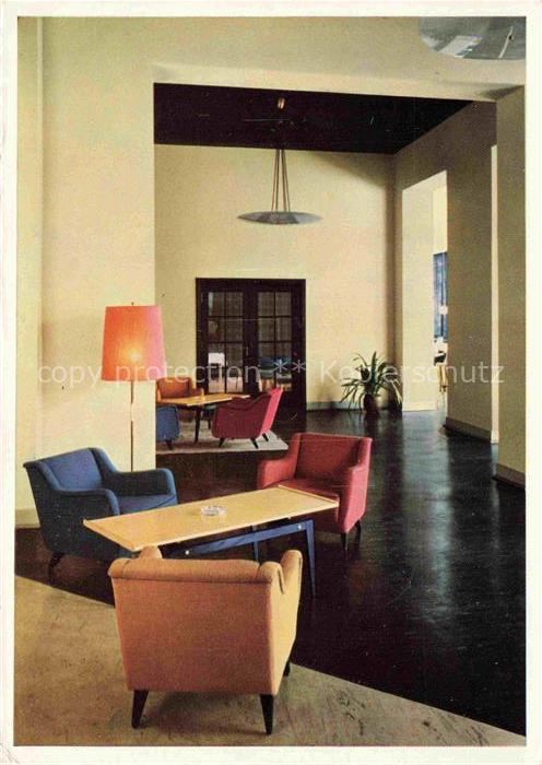 BAD WILDUNGEN Hessen Sanatorium-Fuerstenhof Hallen-Ecke Lounge Sessel Stehlampe