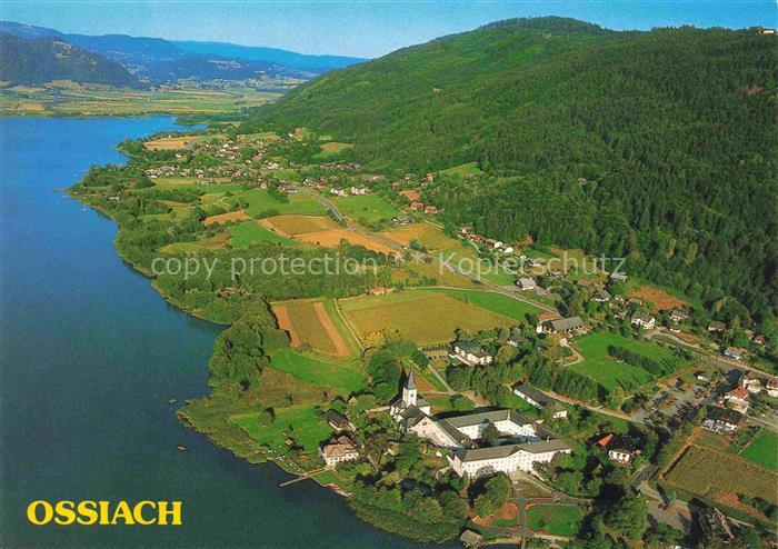 Ossiach Ossiachersee Kaernten AT Luftbild Benediktinerabtei Stiftskirche Stift F