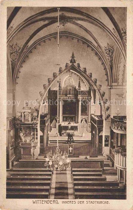 WITTENBERG  Lutherstadt Sachsen-Anhalt Stadtkirche Kircheninneres Altar Chor Gew