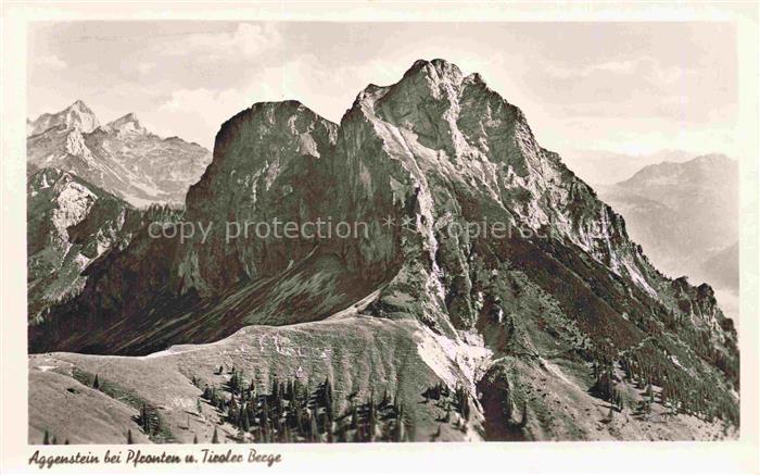 Pfronten Ostallgaeu Bayern Aggenstein Tiroler-Berge Berglandschaft Felsen Wald A
