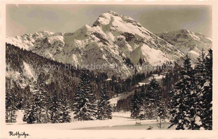 Rotspitze Oberjoch Bad Hindelang Bayern Rotspitze Allgaeu Winterlandschaft Tanne