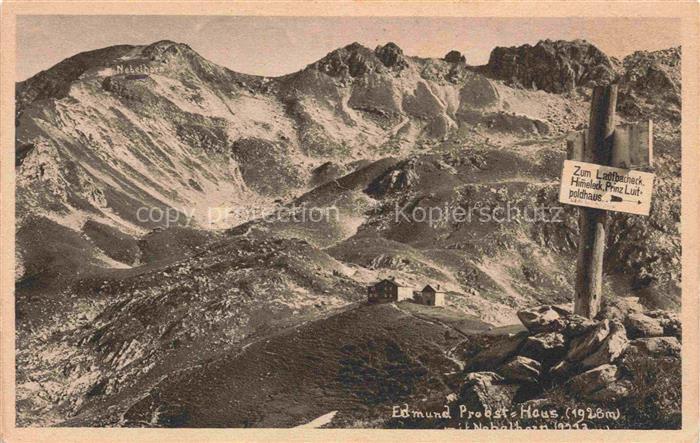 Edmund-Probst-Haus 1923m Nebelhorn Oberstdorf Bayern Nebelhorn Berghuette Wegwei