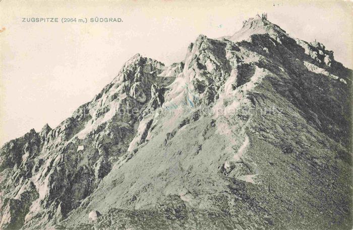 Zugspitze Garmisch-Partenkirchen Bayern Suedgrad Gipfel Felsen Schnee Knorr-Huet