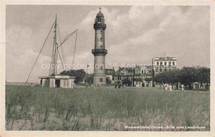 WARNEMueNDE Ostseebad Rostock Leuchtturm Ostsee Segelboot Strandgras Kurhaus Hot