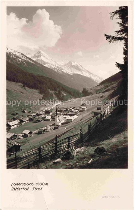 Lanersbach Mayrhofen Zillertal Tirol AT Zillertal Bergdorf Kirche Holzzaun Talbl