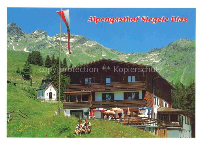 Kappl Paznauntal Tirol AT Alpengasthof-Dias Diasbahn Kapelle Berge Paznauntal O