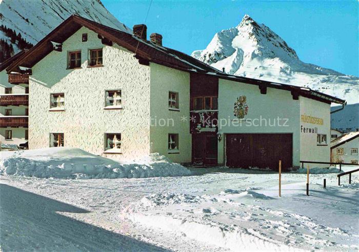 Galtuer Landeck Tirol AT Fruehstueckspension-Ferwall Winter Schnee Berge Silvret