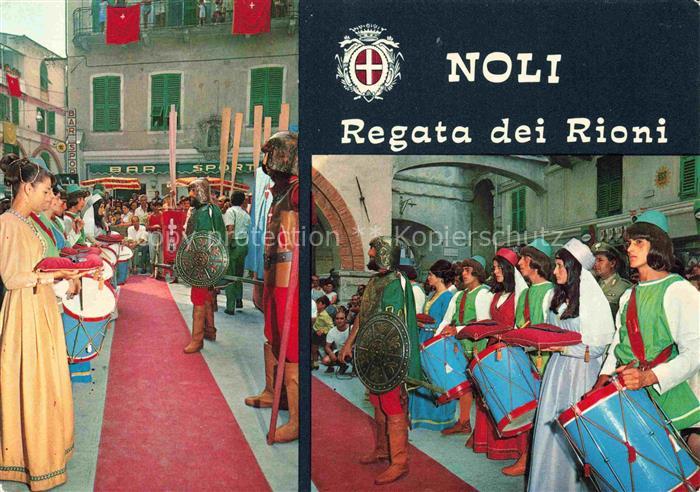 Noli Savona Liguria IT Regata-dei-Rioni Fest Kostueme Trommler Ritter Prozession