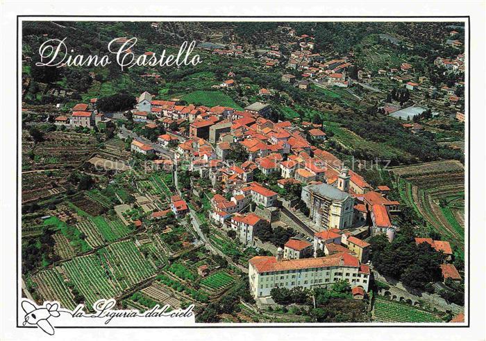 Diano Castello IMPERIA Liguria IT Riviera-dei-Fiori Fliegeraufnahme Altstadt Kir