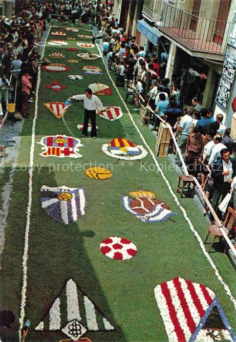 SITGES Costa Dorada ES Corpus-Christi Alfombras-de-flores Blumenteppich Fussball