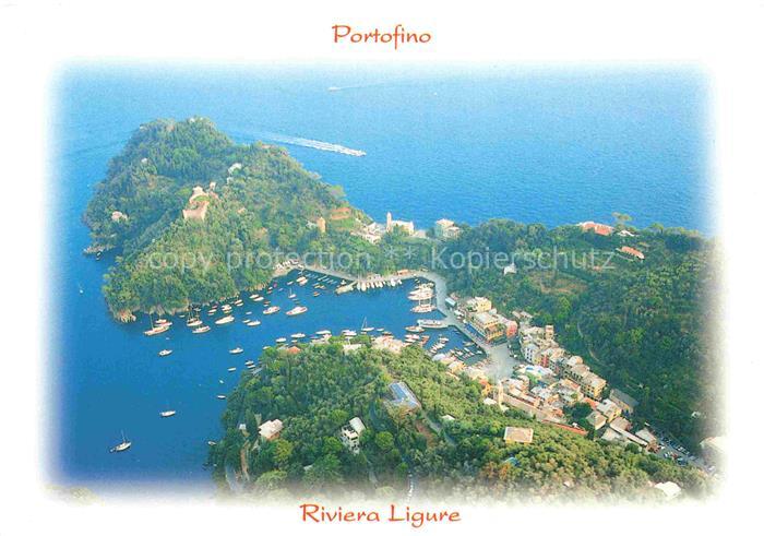 PORTOFINO Liguria IT Riviera-Ligure Golfo-del-Tigullio Hafen Boote Fliegeraufnah