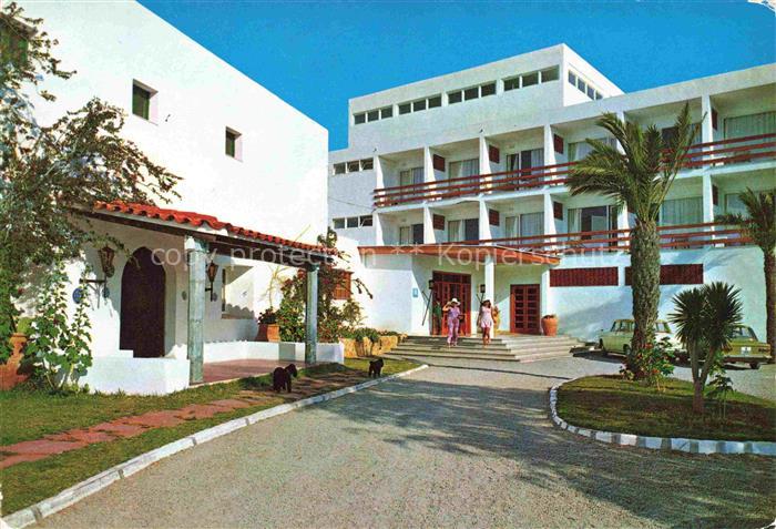 Santa Eulalia del Rio Ibiza ES Hotel-Siesta Hoteleingang Palmen Garten Ibiza Tou