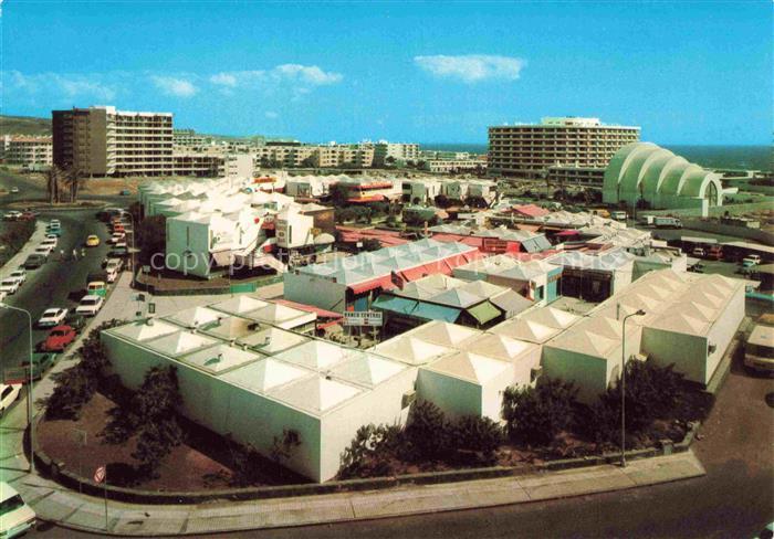 Fataga Gran Canaria ES Playa-del-Inglés Einkaufszentrum Kuppelbau Hochhaeuser Ku