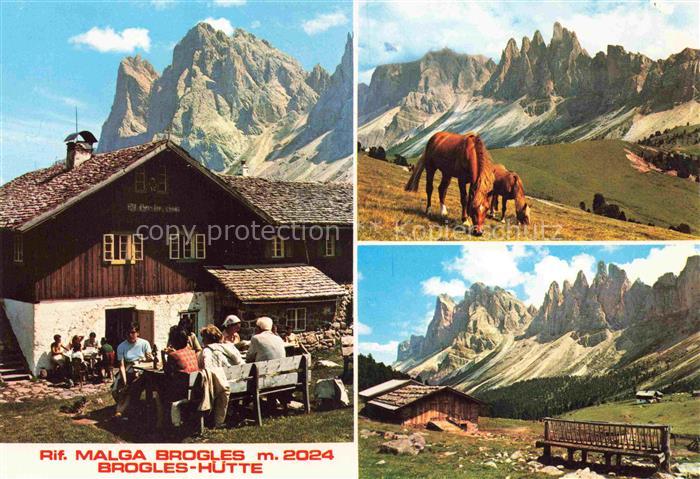 Brogleshuette Rifugio Malga Brogles 2024m IT Brogles-Huette Dolomiten Pferd Alm