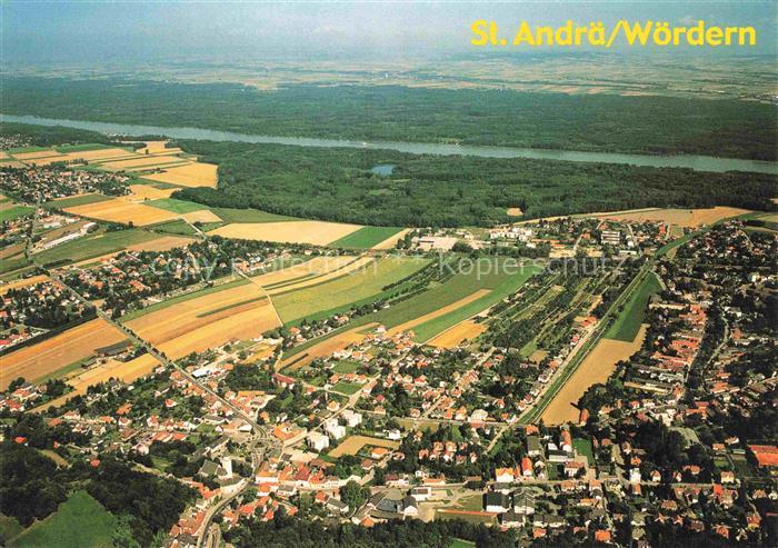 St Andrae-Woerdern Tulln Donau Niederoesterreich AT Donau Radwanderweg Ortsansic