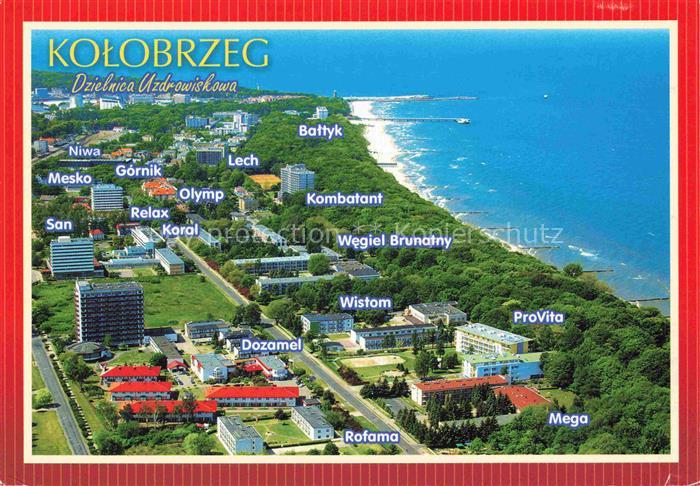 KOLOBRZEG Kolberg Ostseebad PL Dzielnica-Uzdrowiskowa Luftbild Ostsee Strand Hot