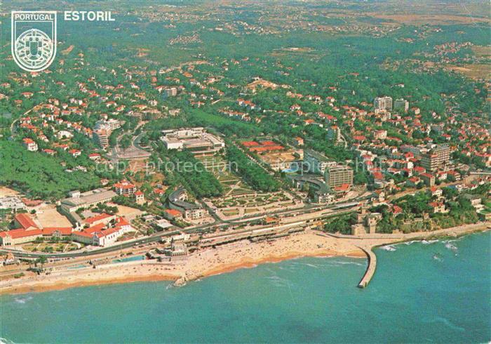 Estoril PT Luftbild Strand Meer Casino-Garten Park Kueste Hotels Tennisplaetze